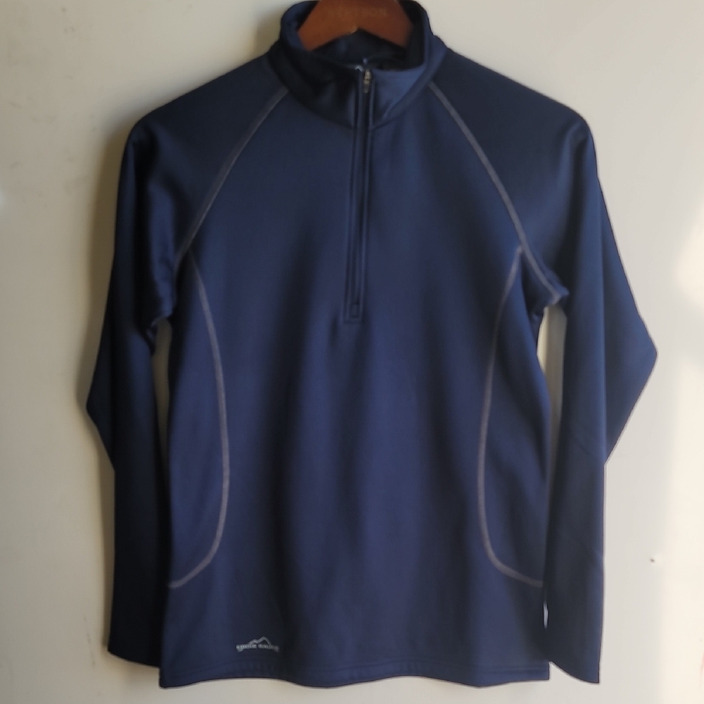 Women's Eddie Bauer Deep Blue Smooth Fleece Base Layer Half-Zip, Sz M, NWT